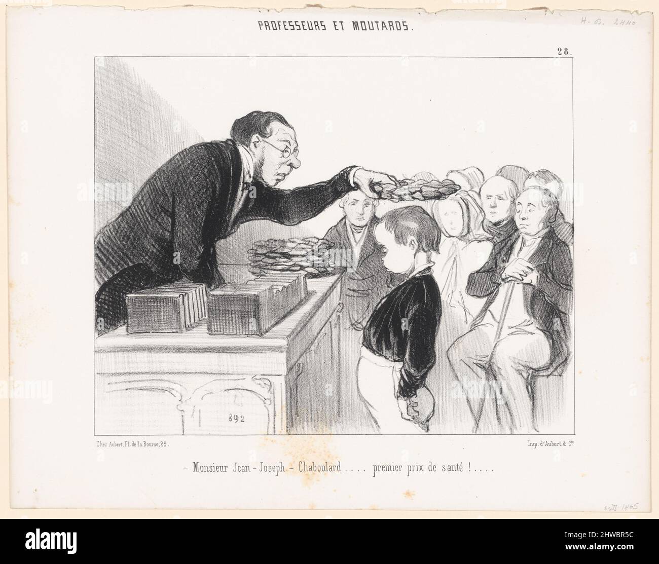 Monsieur..Chaboulard..Premier prix de sante` - #28 von Professeurs et Moutards. Künstler: Honoré Daumier, Französisch, 1808–1879 Stockfoto